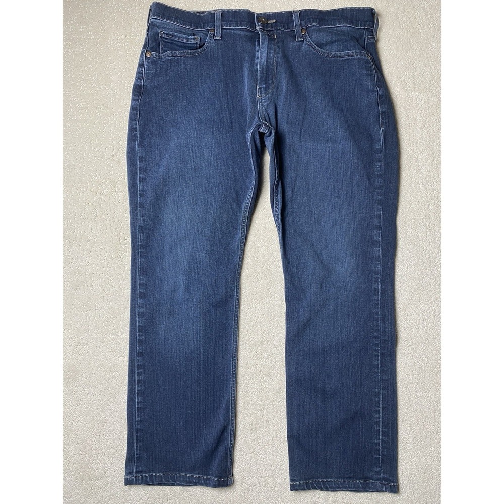 PAIGE Federal Slim Straight Jeans Men's 34 Measured‎ 35x26 Dark Blue Stretch